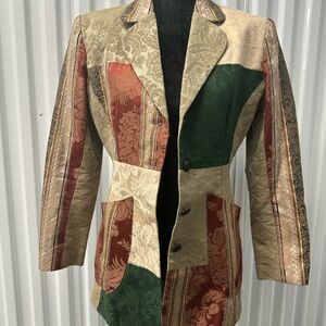 Barneys New York Multicolor Patchwork Blazer